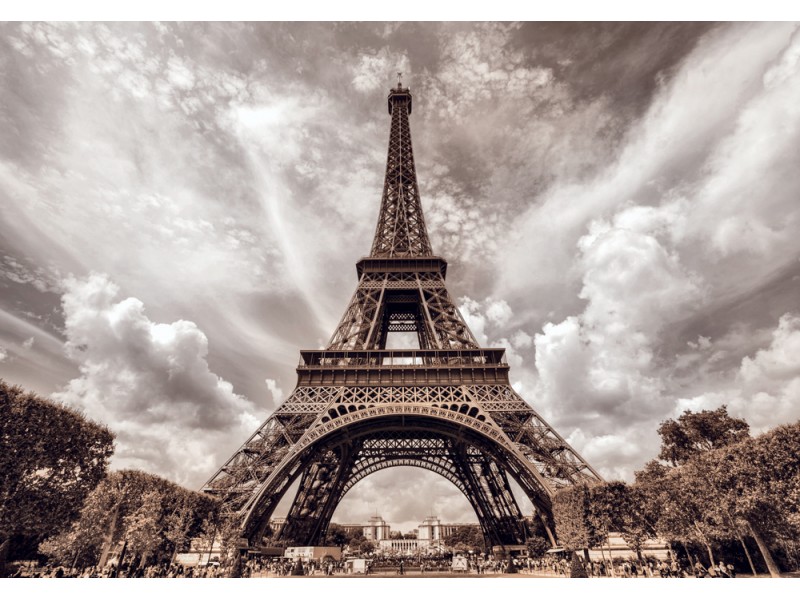 Fototapet Eiffeltorn sett från Champ de Mars