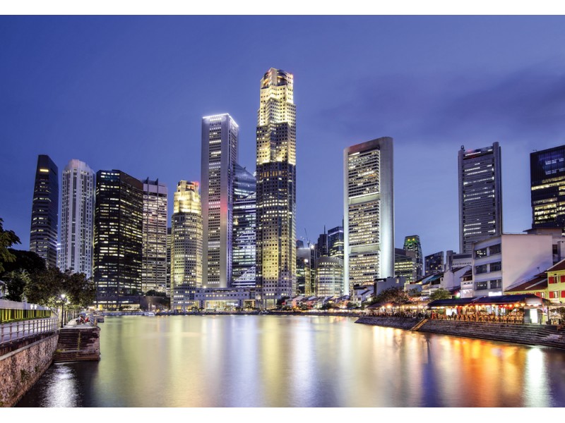 Fototapet Singapore Central Business District Skyline