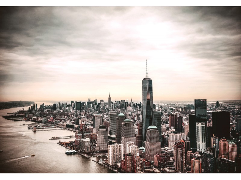 Fototapet Flygfoto över centrala Manhattan