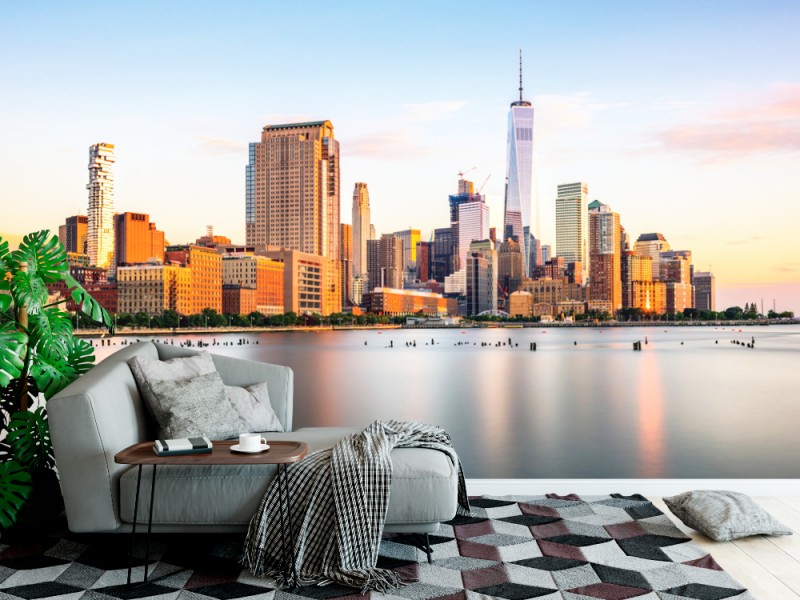 Fototapet New York City finansdistrikts stadsbild