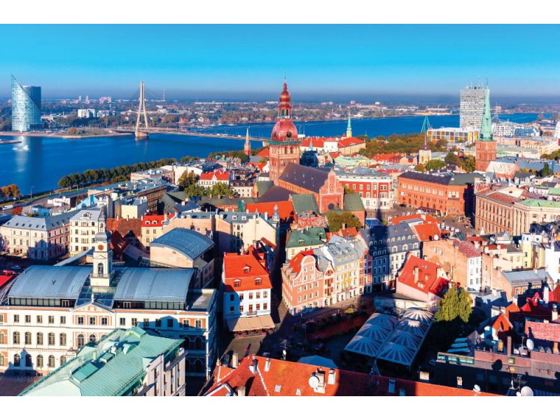 Fototapet Flygfoto över Riga