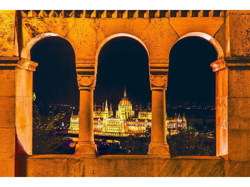 Fototapet ungerska parlamentets natt vy