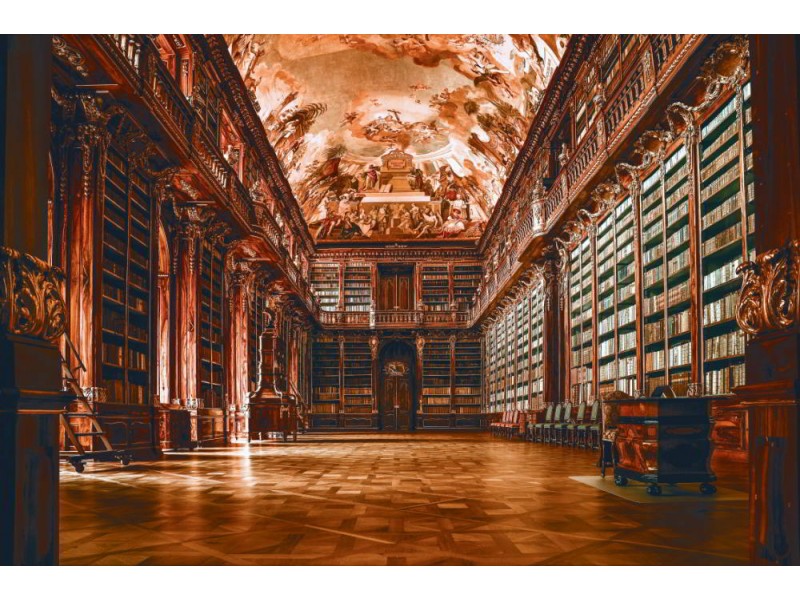 Fototapet gammalt, tomt bibliotek (109240430)